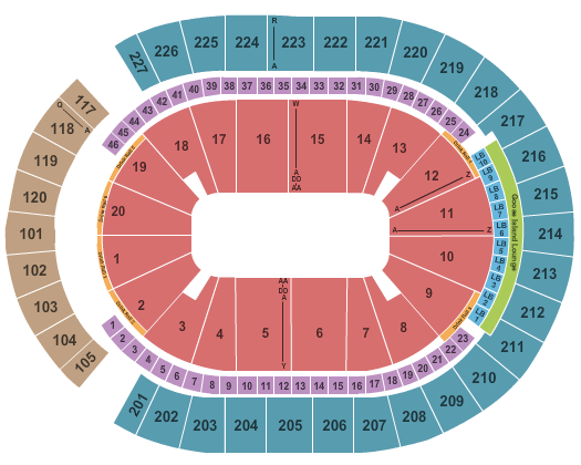 T Mobile Arena Seating Chart Pbr